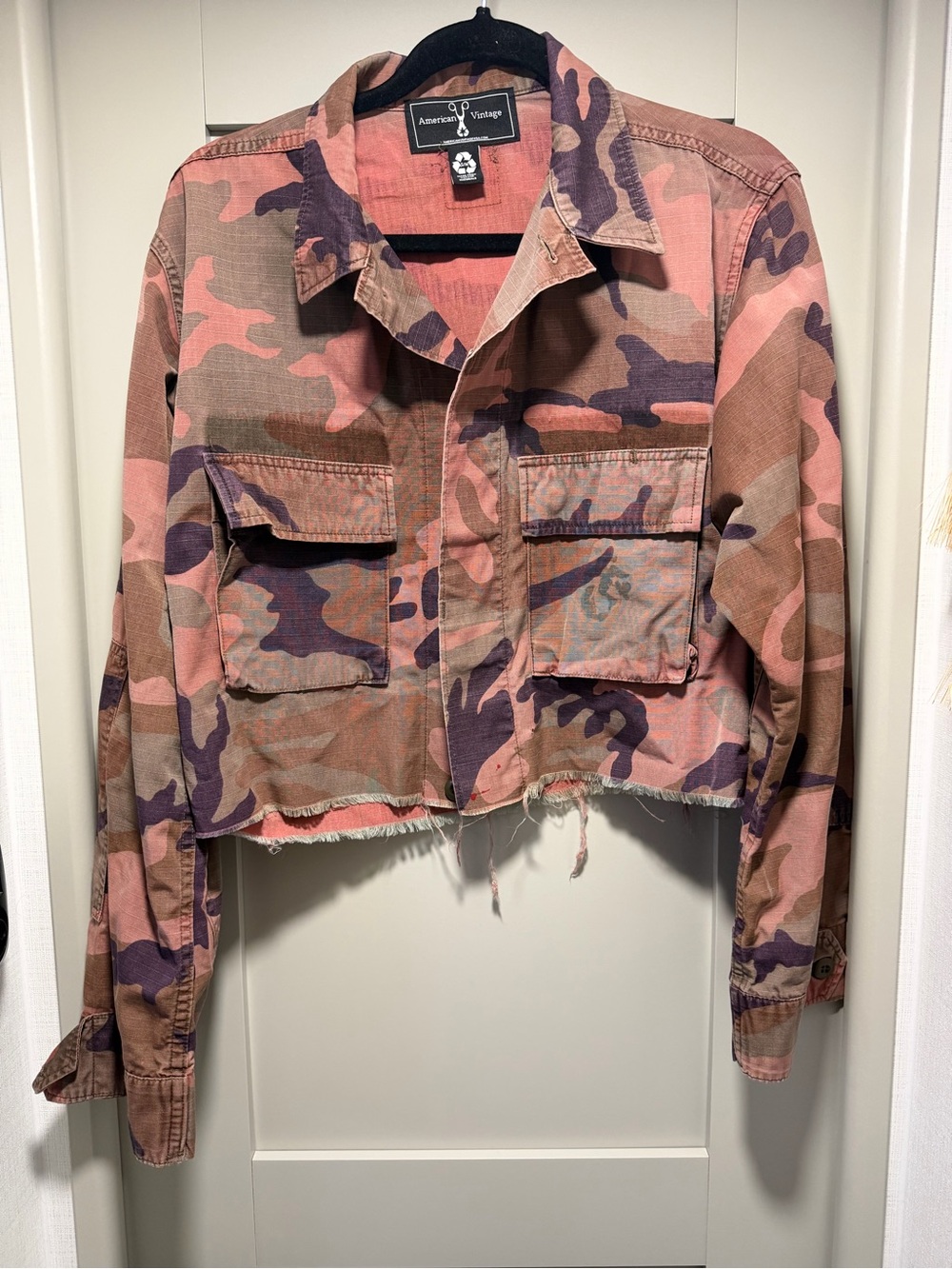 American Vintage Camouflage Cropped Utility Jacket